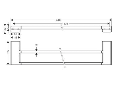 Portprosop dublu Hansgrohe AddStoris, crom