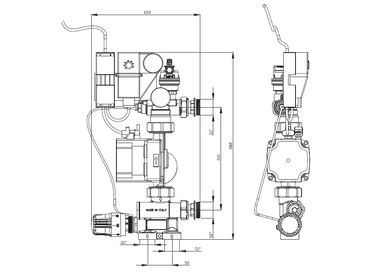 Grup amestec si pompare purmo tempco fix eco 2, pentru incalzire in pardoseala, pompa electronica