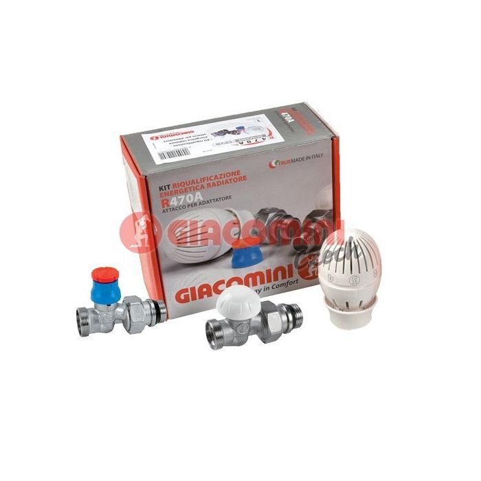 GIACOMINI SET ROBINET  TERMOSTATIC TUR+RETUR+CAP PTR EK